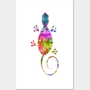 Abstract Colorful Lizard Posters and Art